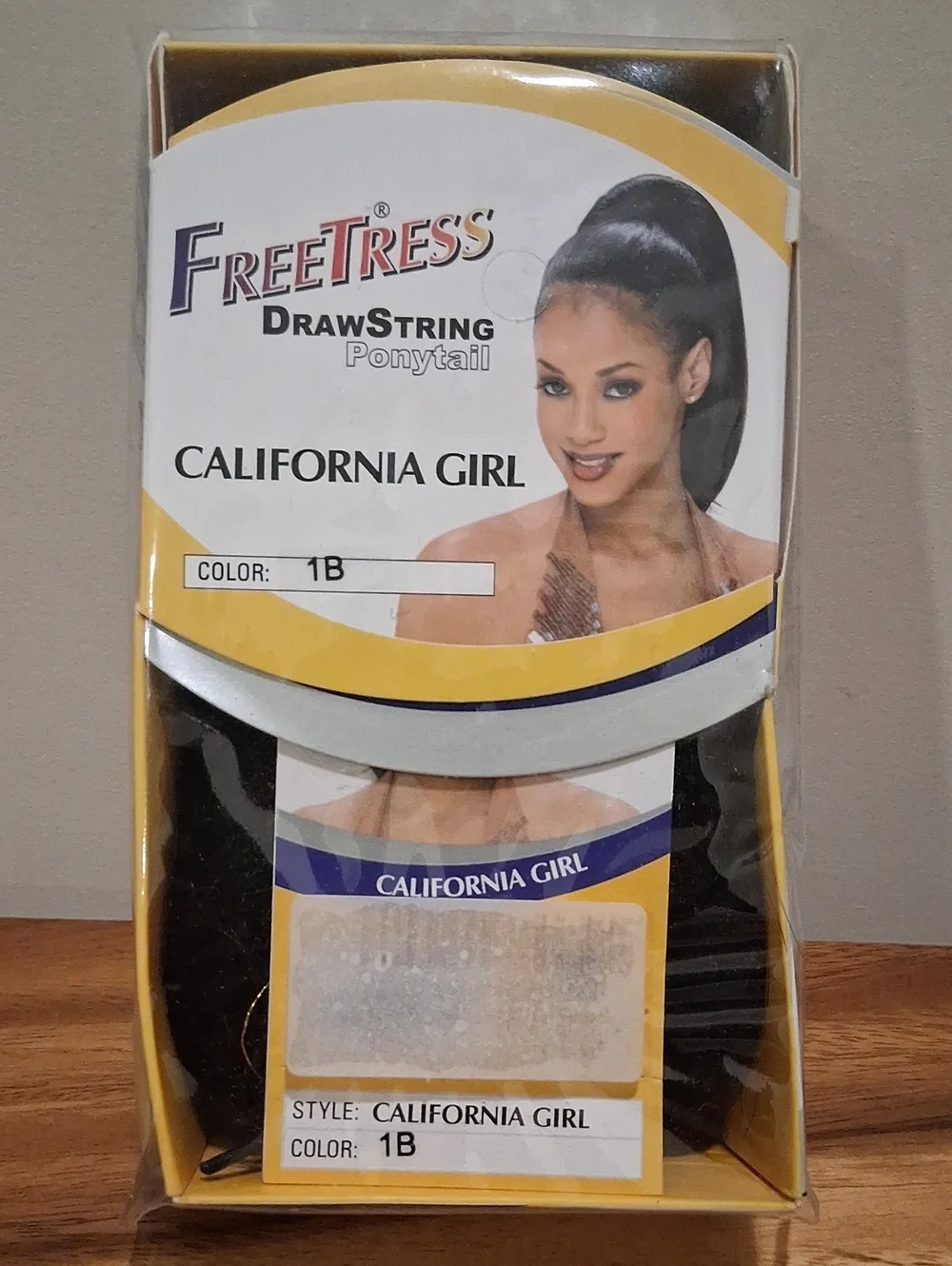 California Girl Drawstring Ponytail - 1B Black